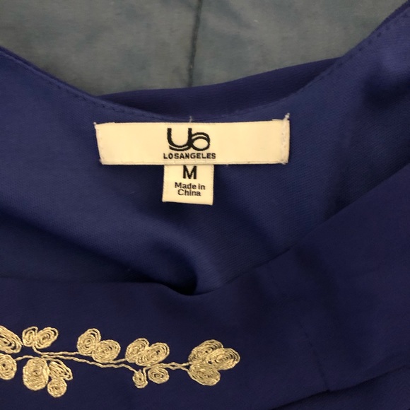 Beautiful Blue Tank Dress with Gold Detail - Picture 4 of 4